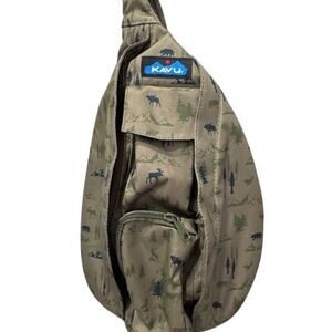 KAVU Mini Rope Sling Bag Polyester Crossbody Backpack - "Out of Range" pattern